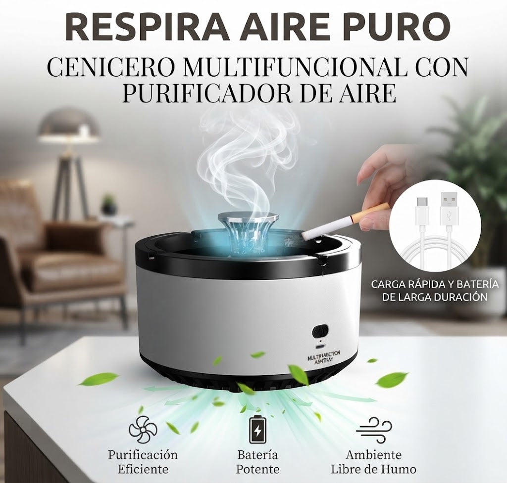 Cenicero Multifuncional con Purificador de Aire